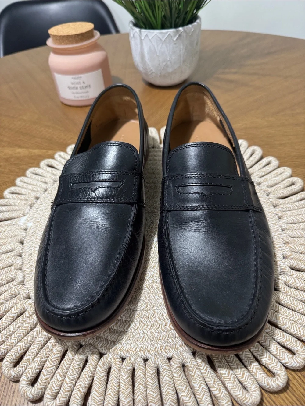 Cole Haan 11.5 M mens black leather penny loafer dress shoes EUC